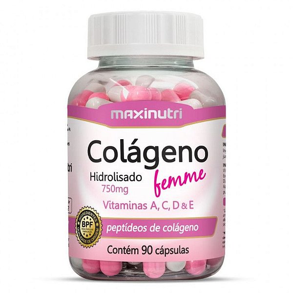 Colágeno Hidrolisado Femme Vitaminas A, C,D e E - 90 caps