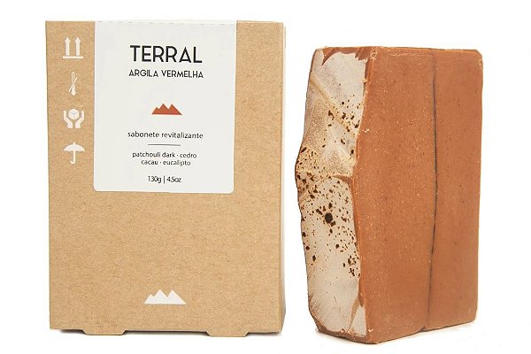 Sabonete Natural Argila Vermelha 130g - Terral