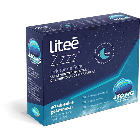 Suplemento Alimentar Litee Zzzz Triptofano 430mg/30 Cápsulas