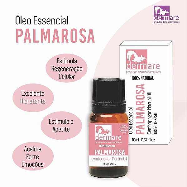 Óleo Essencial de Palmarosa - Dermare 10ml