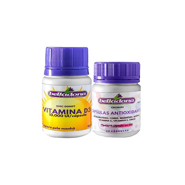 Kit Up na Imunidade - Vitamina D (Vitamina D3) 10.000 UI + Antioxidantes contra Radicais Livres