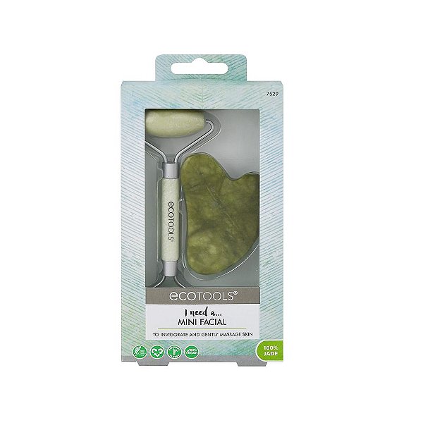 Kit Massageador Facial Jade Roller + Pedra GuaSha - Ecotools