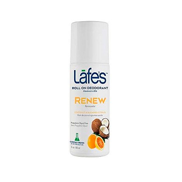 Desodorante Lafe's Roll-On Renew - Coco e Frutas Cítricas - 88 ml