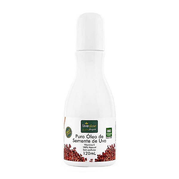 Puro Óleo de Semente de Uva 120ml - Livealoe