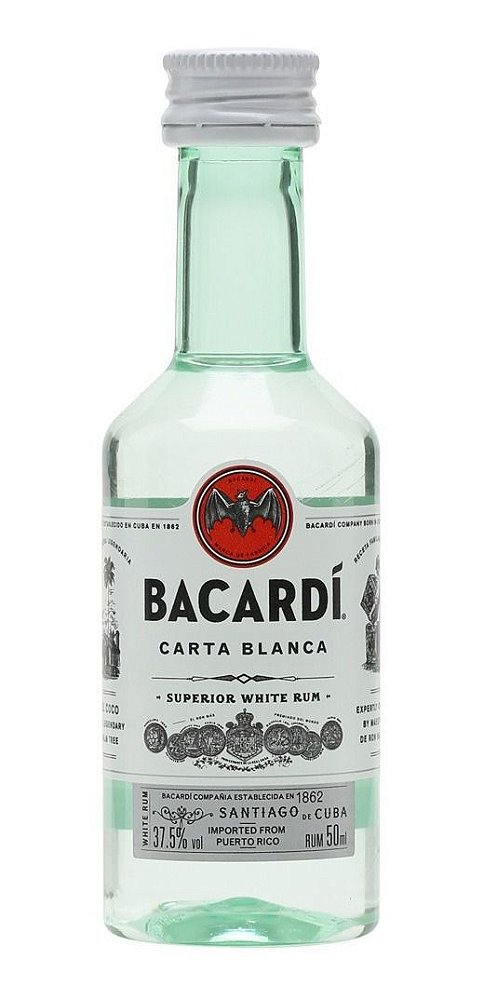 MINIATURAS RUM BACADÍ ORIGINAL E LACRADA 50ml