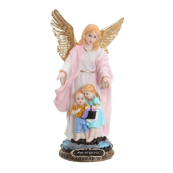 Imagem Anjo da Guarda em resina - Rosa 21cm