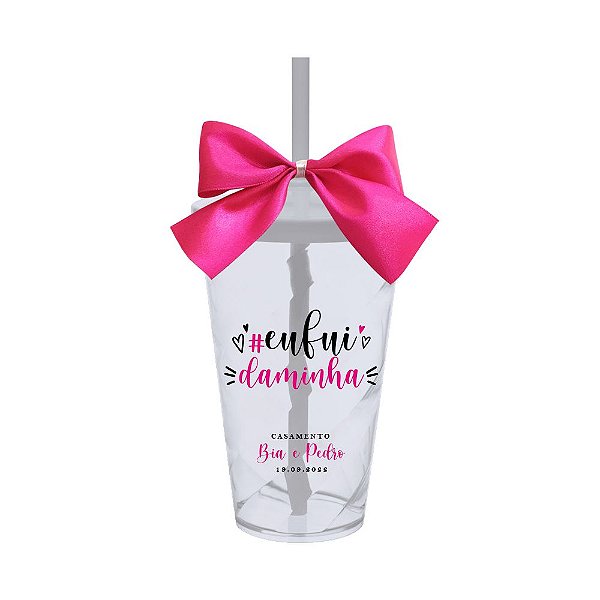 Copo Convite 500ml Eu Fui Daminha