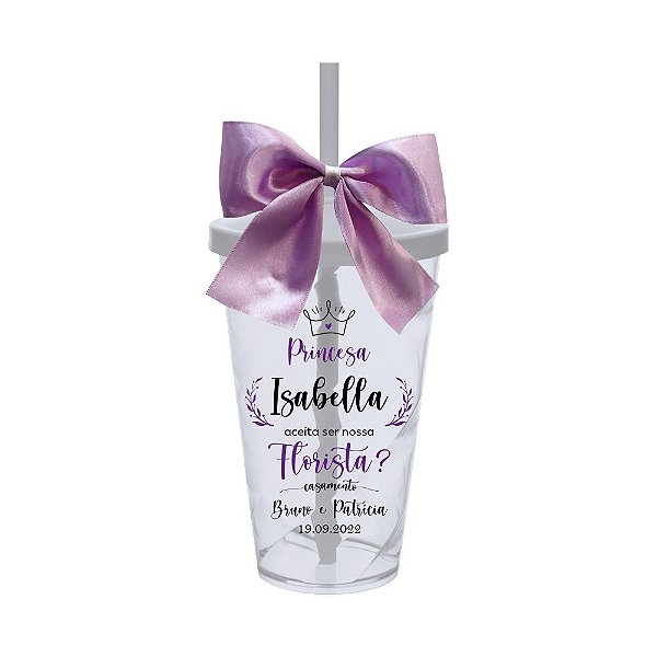 Copo Convite 500ml Princesa Florista