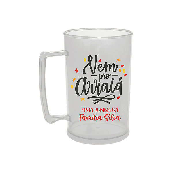 Caneca de Chopp Personalizada 450ml Vem Pro Arraiá