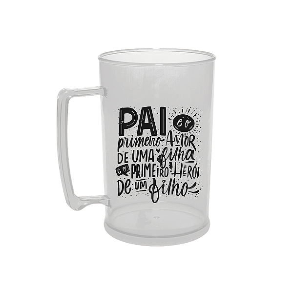 Caneca de Chopp Personalizada 450ml Pai Primeiro Amor