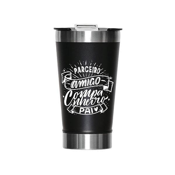 Copo Térmico com Tampa e Abridor 473ml Pai Amigo