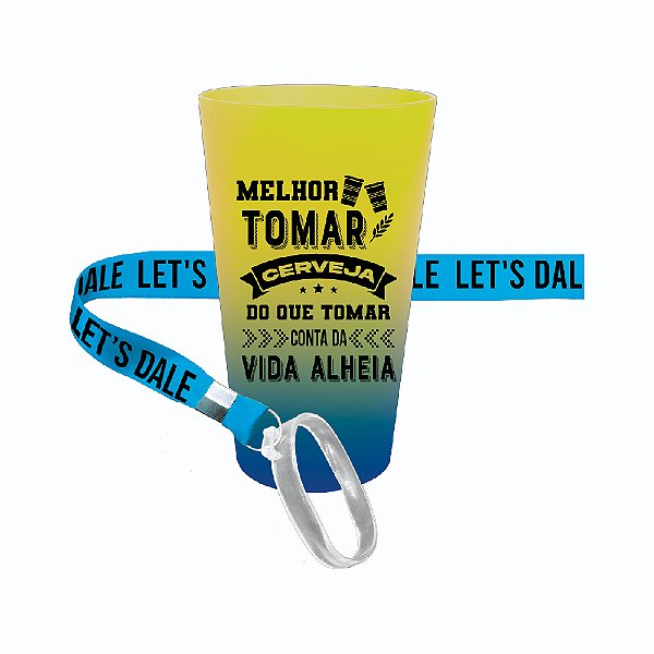 Copo Ecológico Degrade com Tirante 650ml - Personalizado