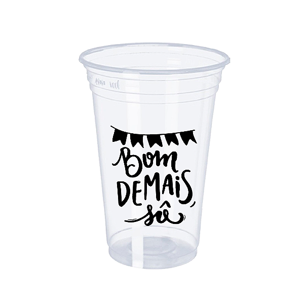 50 Copos Descartáveis 500ml - Bom demais sô - Personalizados