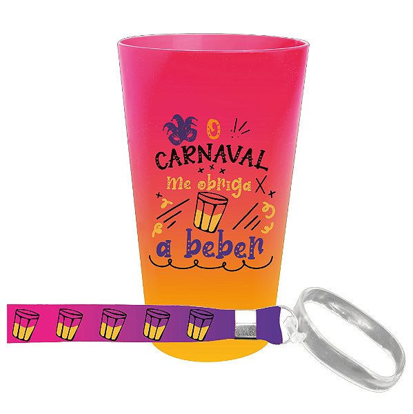 Copo Ecológico com Tirante 650ml-Carnaval- O carnaval me obriga a beber