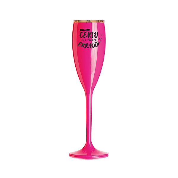 Taça de Champanhe com Borda Metalizada Rosê