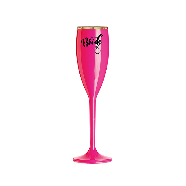 Taça de Champanhe com Borda Metalizada Prata - Personalizada