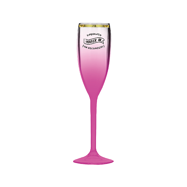 Taça de Champanhe Degradê com Borda Dourada 150ml Personalizada