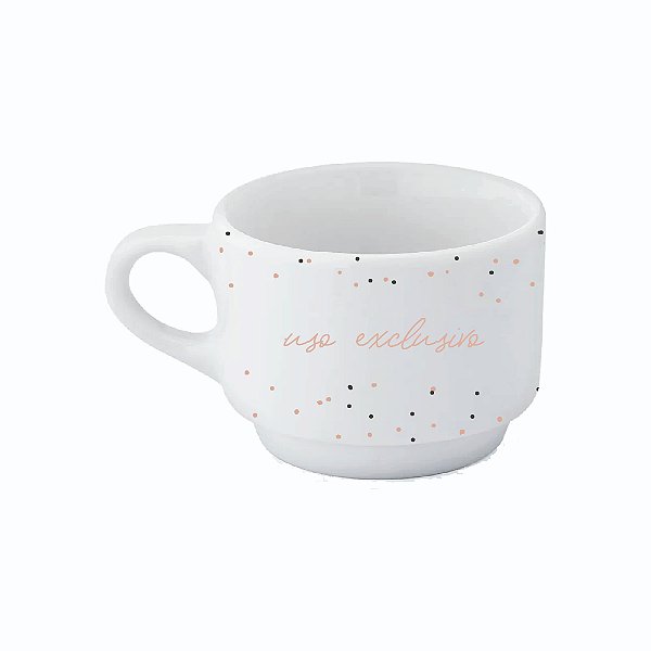 Kit 4 Xícaras de Porcelana Dias da Mães + Suporte - Uso Exclusivo
