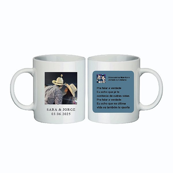 Caneca de Porcelana - Dia dos Namorados - Trecho de Música