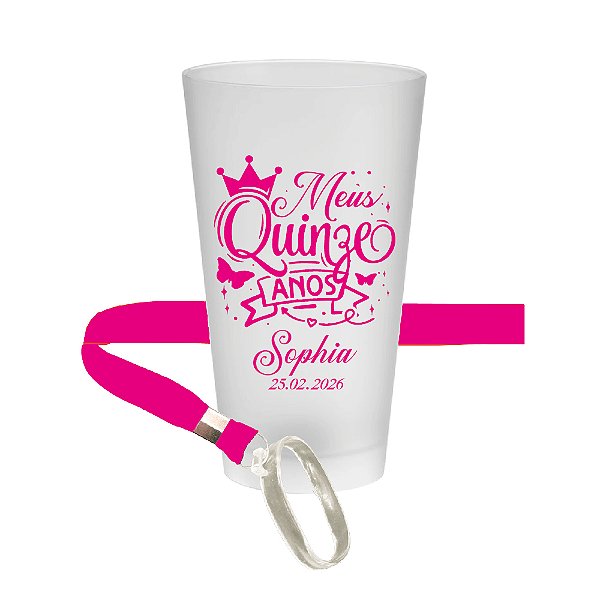 Copo Ecológico com Tirante –  Debutante 15 Anos (Personalizável)