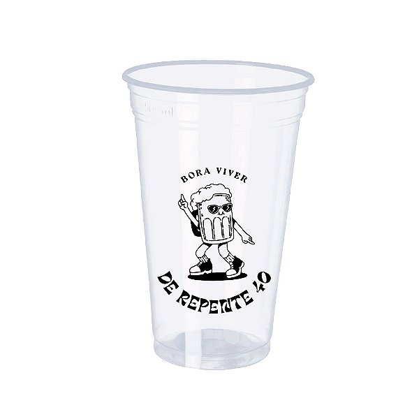 100 Copos Descartáveis 500ml Personalizados - Aniversário de 40 anos