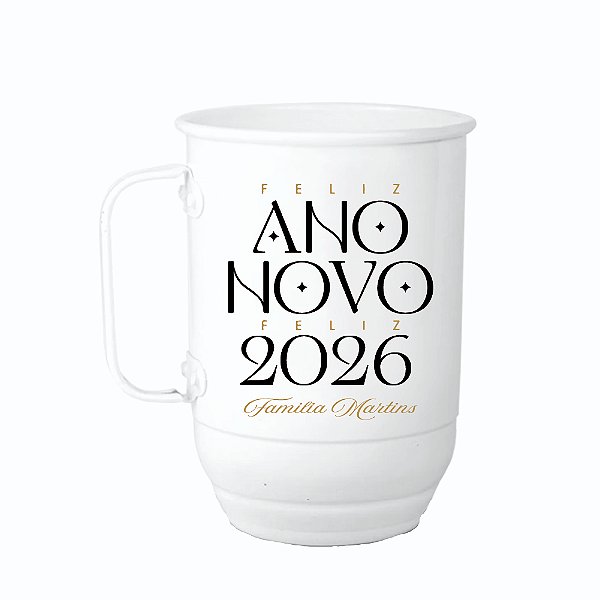 Caneca de Alumínio 600ml - Feliz Ano Novo