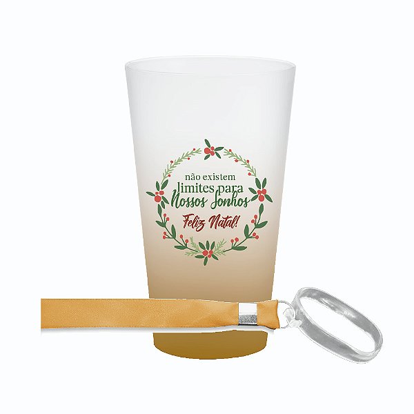 Copo Ecológico Degradê com Tirante - Feliz Natal