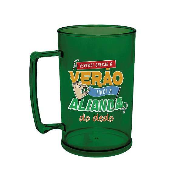 Caneca de Chopp 450ml - Esperei chegar o verão, tirei a aliança do dedo - CARNAVAL