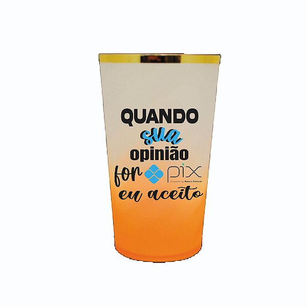 Copo Shake Degradê com borda dourada - PERSONALIZADO