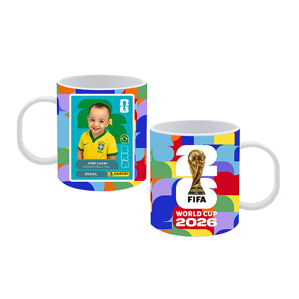 Caneca de Polímero 400ml Personalizada - Figurinha da Copa 2026