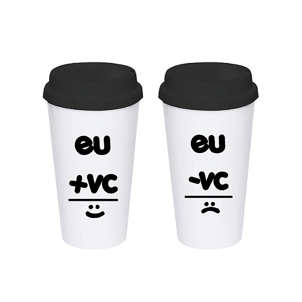 Copo Bucks Dia dos Namorados - Eu + vc = :) - 500ml
