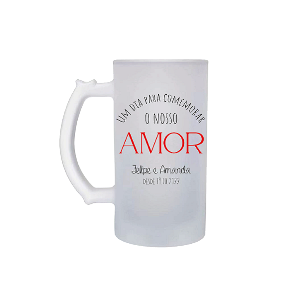Caneca Jateada de 450ml Personalizada - Dia dos namorados