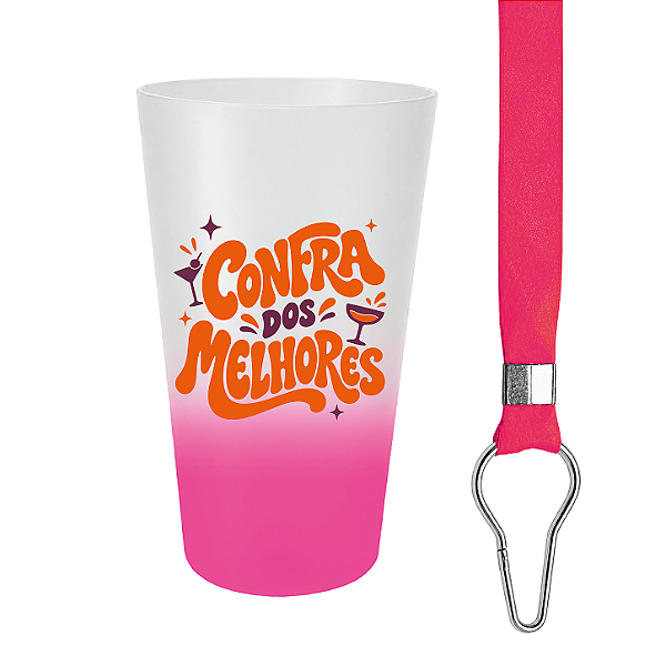 Copo Ecológico Degradê 650ml com Tirante (SEM PERSONALIZAÇÃO) – Confra 2026