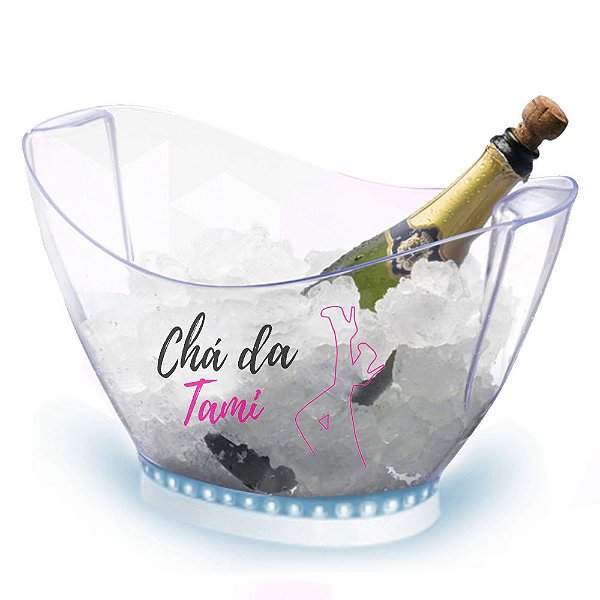 Champanheira com LED 10 Litros Transparente Personalizada
