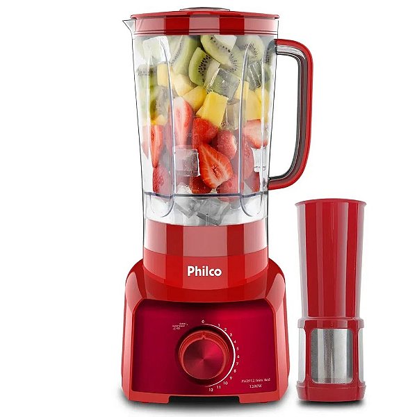 LIQUIDIFICADOR PHILCO PLQ912V 3 LITROS 1200W INOX RED VERMELHO/VERMELHO - 127V