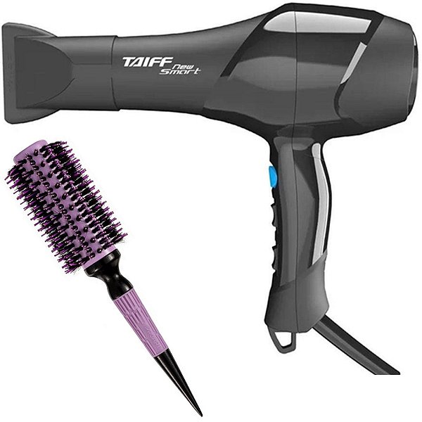 KIT - SECADOR TAIFF NEW SMART 1700W 127V + ESCOVA PROART CRMIC EXPERT PRO LAVAND 28MM ECP08B