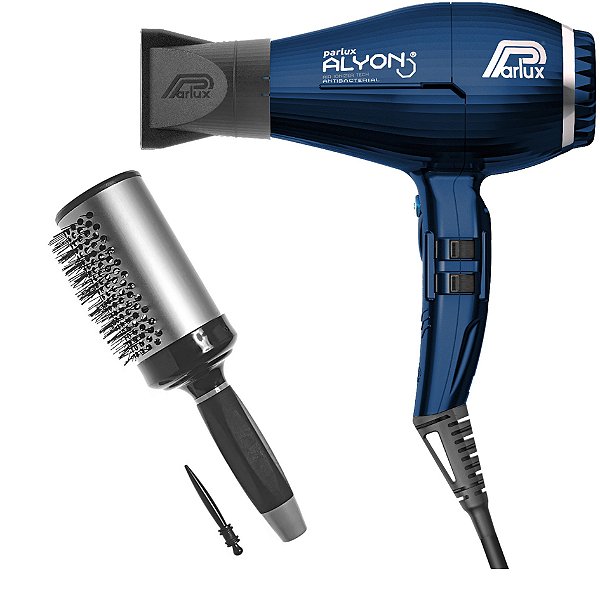 KIT - SECADOR PARLUX ALYON NIGHT BLUE 2250W 220V + ESCOVA PROART RICCI PERFETTI 98105HKH `G`
