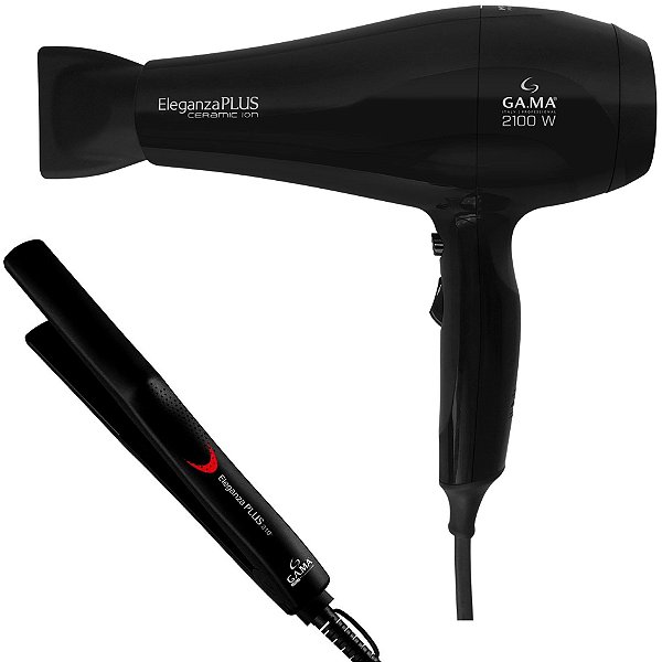 Kit Gama Eleganza Plus Ceramic Ion - Secador 2100w 220v + Prancha 220ºc Biv