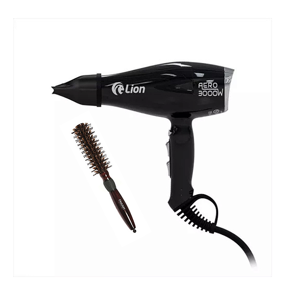 Secador De Cabelo Lion Tutti Aero 3000w Preto Flake 220v + Escova