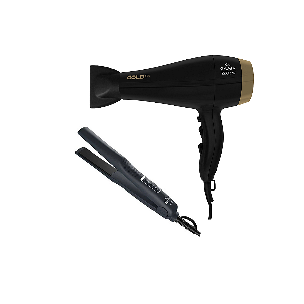 Kit Gama - Secador Salon Pro Ion 3d 2100w 127v + Chapinha Prancha Gama 410 Ceramic  Bivolt