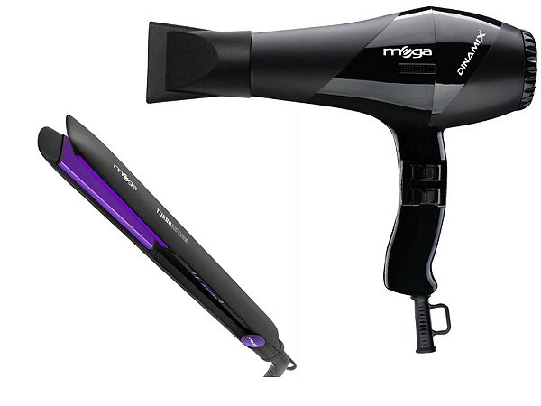 Kit Mega - Secador De Cabelo Dinamix 2000w 220v + Prancha Turbo Action 230ºc Biv