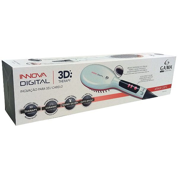 ESCOVA ALISADORA GAMA INNOVA DIGITAL 3D 230ºC - BIVOLT