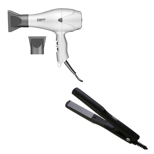 KIT TAIFF SECADOR PROFISSIONAL FOX ION PRATA 2000W - 127V + PRANCHA CERAMICA 180ºC