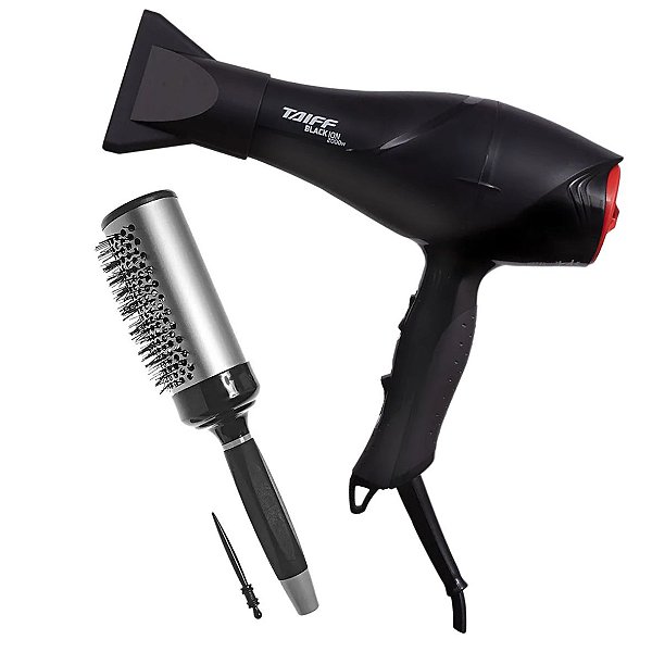 KIT - SECADOR PROF. TAIFF BLACK ION 2000W 127V + ESCOVA PROART RICCI PERFETTI 98103HKH 'M'