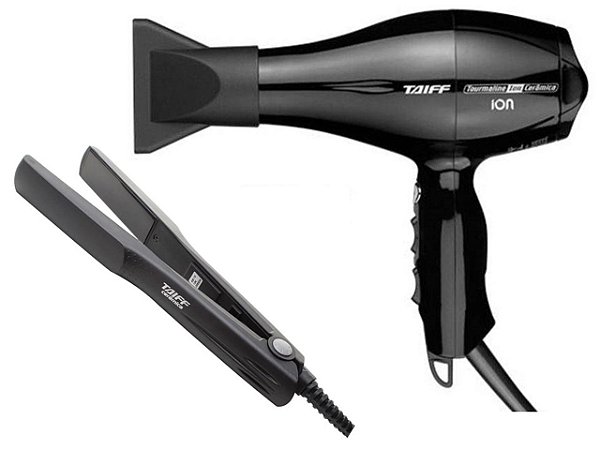 KIT TAIFF - SECADOR PROFISSIONAL TOURMALINE 2000W 127V + PRANCHA CERAMIC 180ºC BV