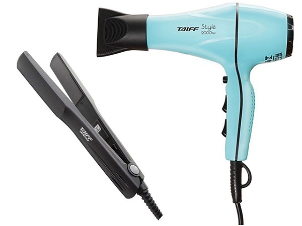 KIT TAIFF - SECADOR PROFISSIONAL STYLE TIFFANY 2000W 127V + PRANCHA CERAMIC 180ºC BV
