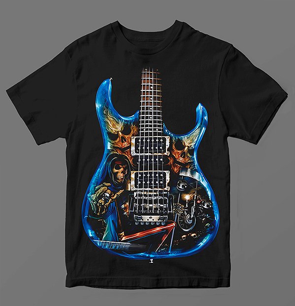 Camiseta - Guitarra Azul