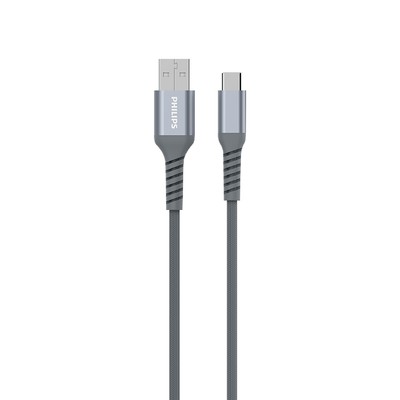 Cabo Tipo-C 1,25m nylon Philips 1 ano de garantia
