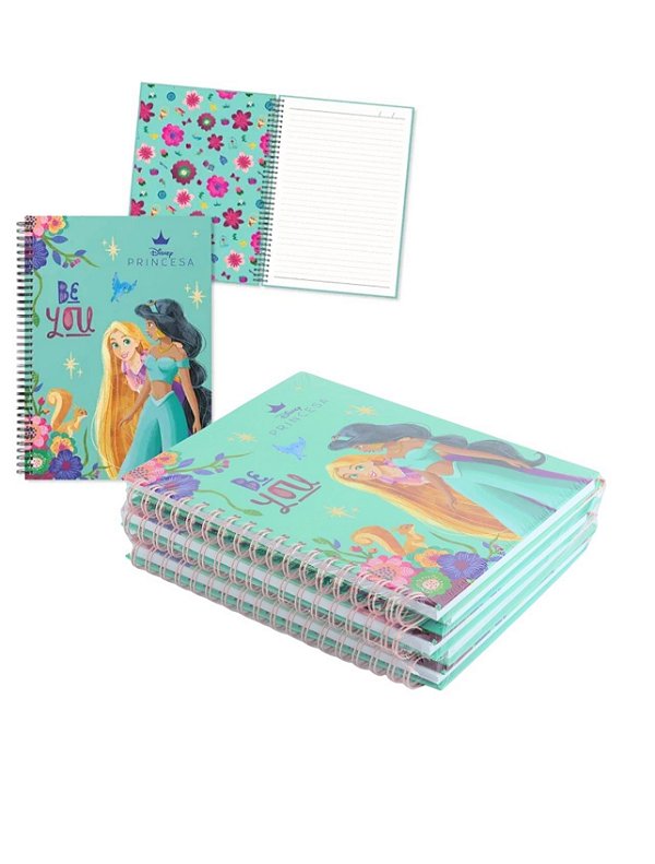 Caderno Espiral A4 80 FL 5 Pçs Princesas Disney