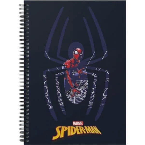 CADERNO COLEGIAL COM WIRE-O 80 FOLHAS COM PAUTA LIGHT HOMEM-ARANHA